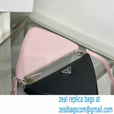 Prada Leather two triangles bag 1BC176 Black/Pink 2022