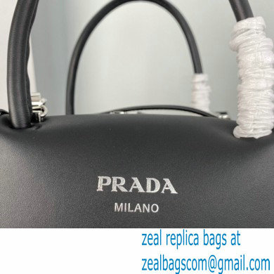 Prada Small brushed leather handbag 1BA366 Black 2022