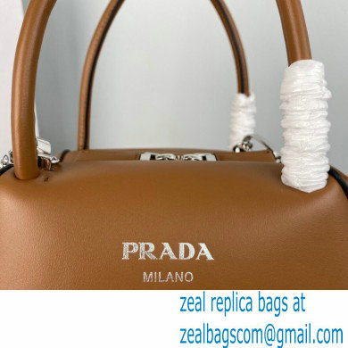 Prada Small brushed leather handbag 1BA366 Brown 2022