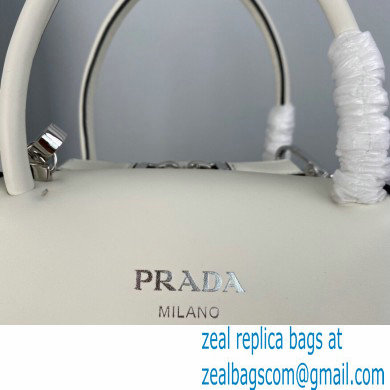 Prada Small brushed leather handbag 1BA366 White 2022