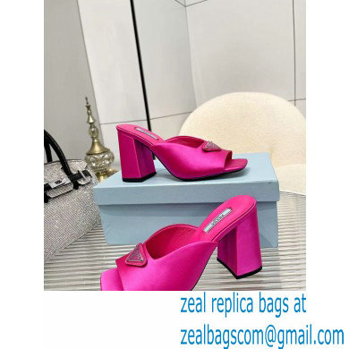 prada High-heeled satin slides fuchsia 2022