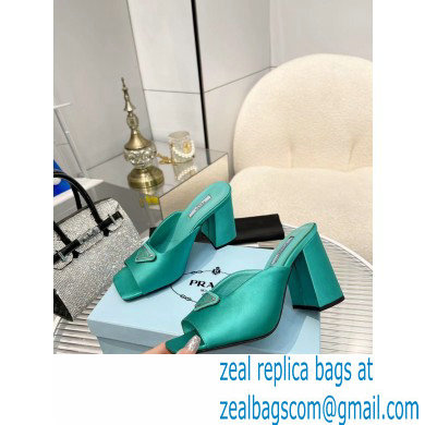 prada High-heeled satin slides green 2022