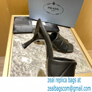 prada Quilted nappa leather slim heeled sandals black 2022