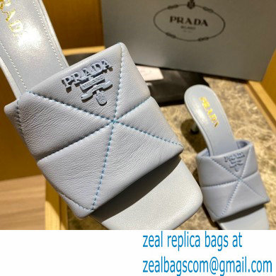 prada Quilted nappa leather slim heeled sandals blue 2022