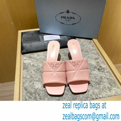 prada Quilted nappa leather slim heeled sandals pink 2022