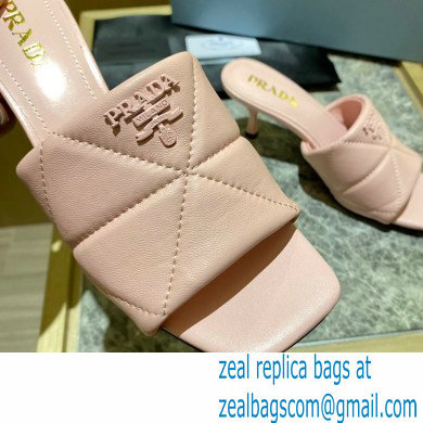 prada Quilted nappa leather slim heeled sandals pink 2022