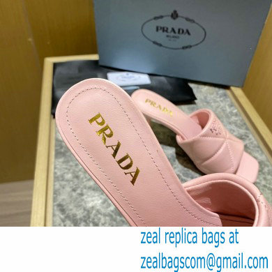 prada Quilted nappa leather slim heeled sandals pink 2022