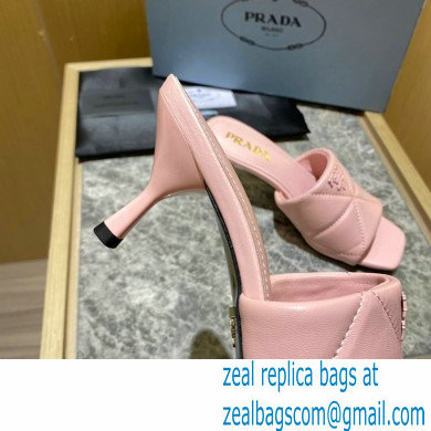 prada Quilted nappa leather slim heeled sandals pink 2022