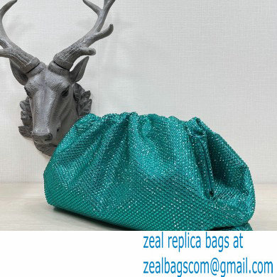 Bottega Veneta pouch rhinestone-embellished satin clutch bag Light Green