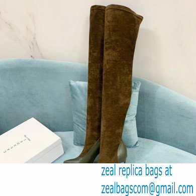 Casadei Heel 12cm Blade Leather over-the-knee boots Suede Olive Green 2022