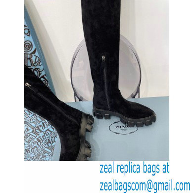 Prada Suede leather High boots Black 2022