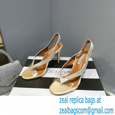 Aquazzura Heel 10.5cm Izzy Plexi Sandals Beige 2023