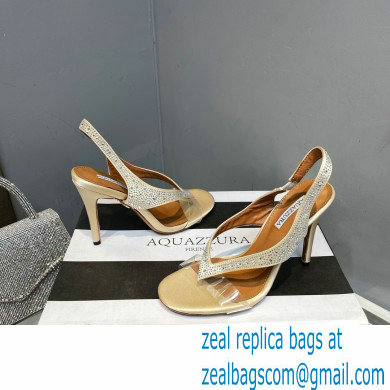 Aquazzura Heel 10.5cm Izzy Plexi Sandals Beige 2023