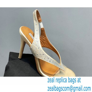 Aquazzura Heel 10.5cm Izzy Plexi Sandals Beige 2023