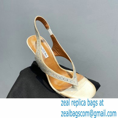 Aquazzura Heel 10.5cm Izzy Plexi Sandals Beige 2023