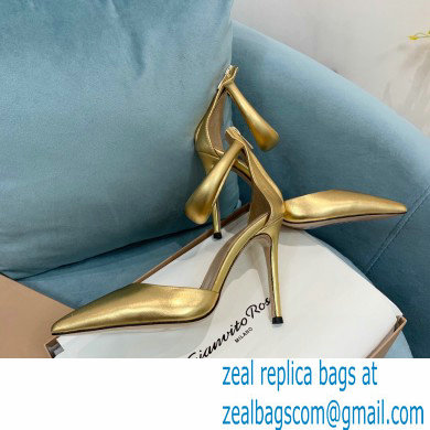 Gianvito Rossi Heel 10.5cm Bijoux Pumps Leather Gold 2023