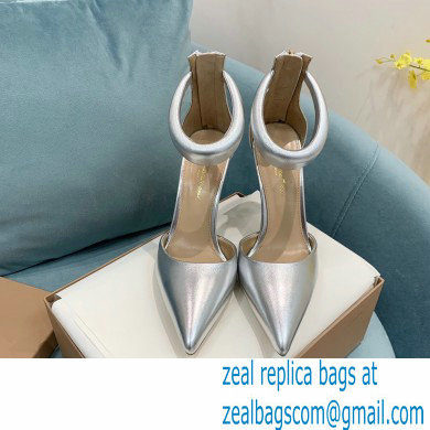 Gianvito Rossi Heel 10.5cm Bijoux Pumps Leather Silver 2023