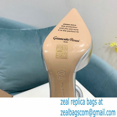 Gianvito Rossi Heel 10.5cm Bijoux Pumps Leather Silver 2023