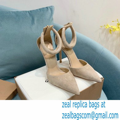 Gianvito Rossi Heel 10.5cm Bijoux Pumps Suede Beige 2023