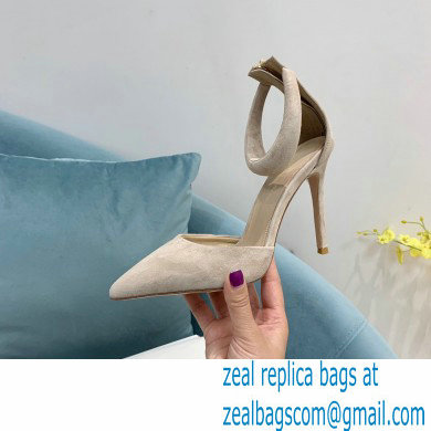 Gianvito Rossi Heel 10.5cm Bijoux Pumps Suede Beige 2023