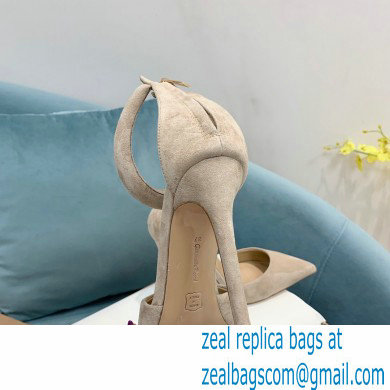 Gianvito Rossi Heel 10.5cm Bijoux Pumps Suede Beige 2023