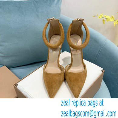 Gianvito Rossi Heel 10.5cm Bijoux Pumps Suede Brown 2023