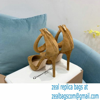 Gianvito Rossi Heel 10.5cm Bijoux Pumps Suede Brown 2023