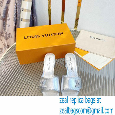 Louis Vuitton Heel 5.5cm Shake Mules in Metallic lambskin Silver 2023