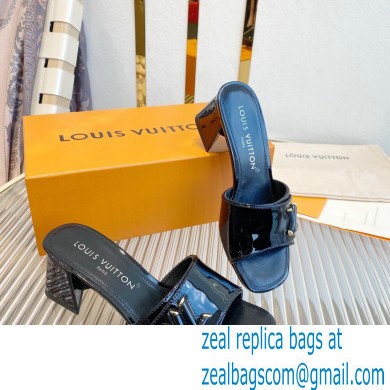 Louis Vuitton Heel 5.5cm Shake Mules in Patent calf leather Black 2023