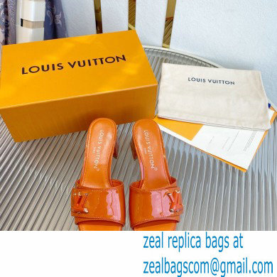 Louis Vuitton Heel 5.5cm Shake Mules in Patent calf leather Orange 2023