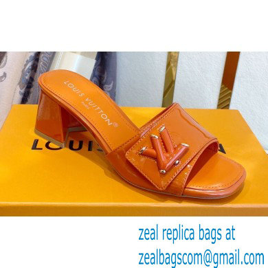 Louis Vuitton Heel 5.5cm Shake Mules in Patent calf leather Orange 2023