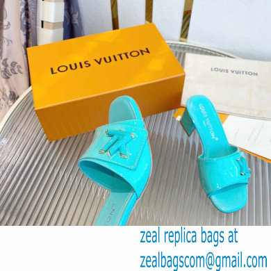 Louis Vuitton Heel 5.5cm Shake Mules in Patent calf leather Turquoise Green 2023