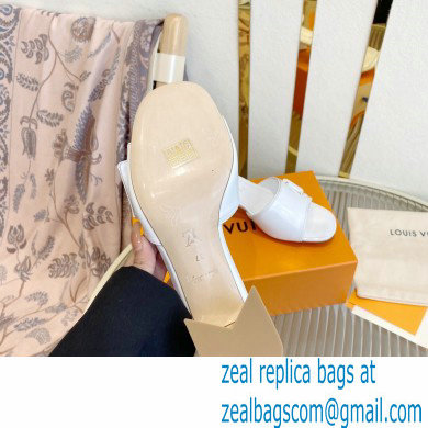 Louis Vuitton Heel 5.5cm Shake Mules in Patent calf leather White 2023