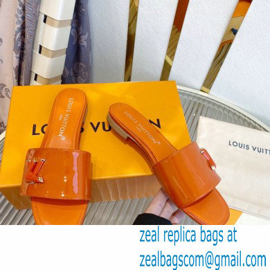 Louis Vuitton Shake Flat Mules in Patent calf leather Orange 2023