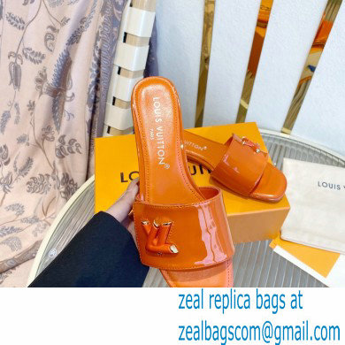 Louis Vuitton Shake Flat Mules in Patent calf leather Orange 2023