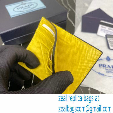 Prada Saffiano leather card holder 2MC223 Embossed triangle logo Yellow 2023