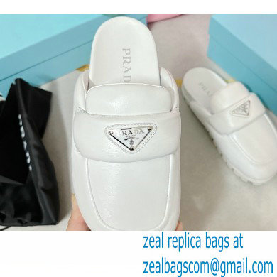 Prada Soft padded nappa leather sabots 1S084N White 2023