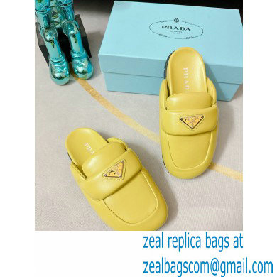 Prada Soft padded nappa leather sabots 1S084N Yellow 2023