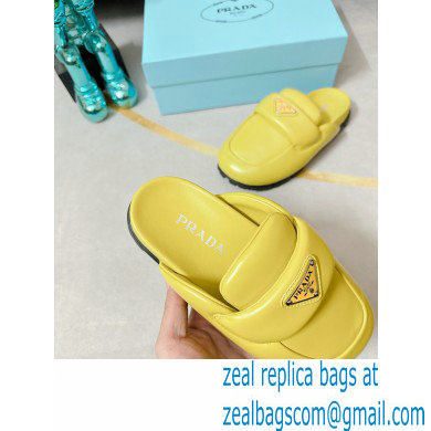 Prada Soft padded nappa leather sabots 1S084N Yellow 2023