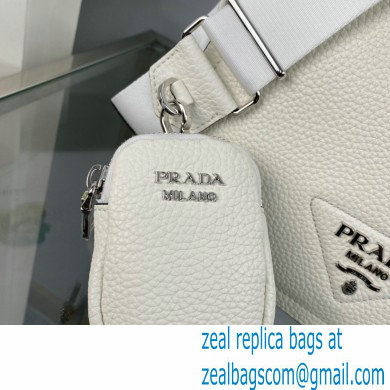 Prada leather shoulder Bag 1BD293 White 2023