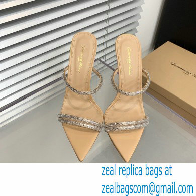 Gianvito Rossi Heel 10.5cm CANNES Sandals Beige with crystals 2023