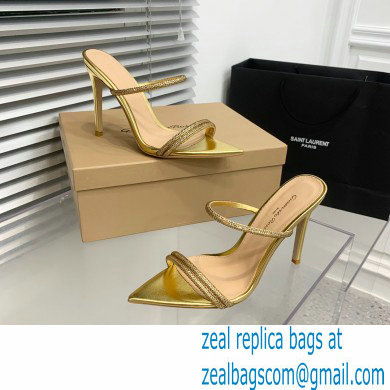 Gianvito Rossi Heel 10.5cm CANNES Sandals Gold with crystals 2023