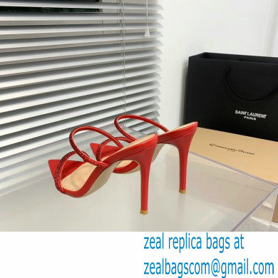 Gianvito Rossi Heel 10.5cm CANNES Sandals Red with crystals 2023