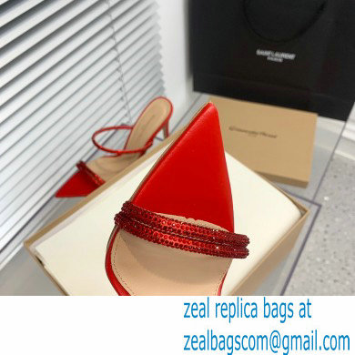 Gianvito Rossi Heel 10.5cm CANNES Sandals Red with crystals 2023