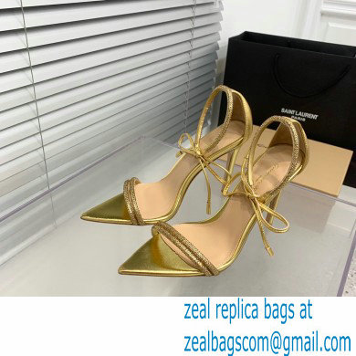 Gianvito Rossi Heel 10.5cm MONTECARLO Sandals Gold with crystals 2023