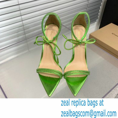 Gianvito Rossi Heel 10.5cm MONTECARLO Sandals Green with crystals 2023