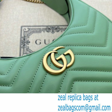 Gucci GG Marmont half-moon-shaped mini bag 699514 Green 2023 - Click Image to Close