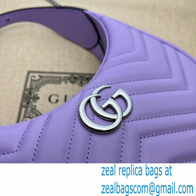 Gucci GG Marmont half-moon-shaped mini bag 699514 Lilac 2023 - Click Image to Close