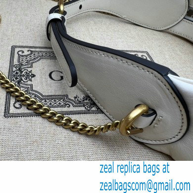 Gucci GG Marmont half-moon-shaped mini bag 699514 White 2022