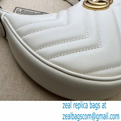 Gucci GG Marmont half-moon-shaped mini bag 699514 White 2022